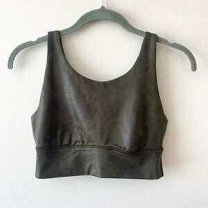 Aerie Green Snake Skin Long Line Sports Bra